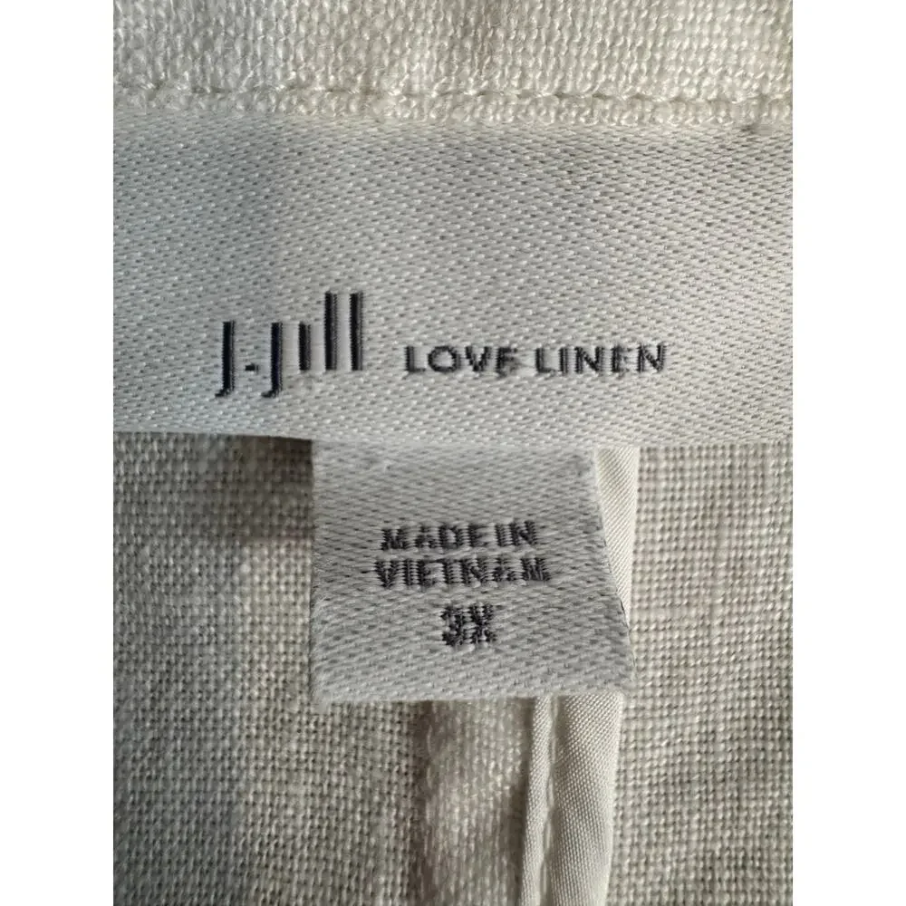 J. Jill Love Linen white linen blazer jacket long sleeve one button lapel Sz 3x